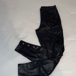 ZARA CARGO STYLE LEATHER (faux) PANTS SIZE SMALL